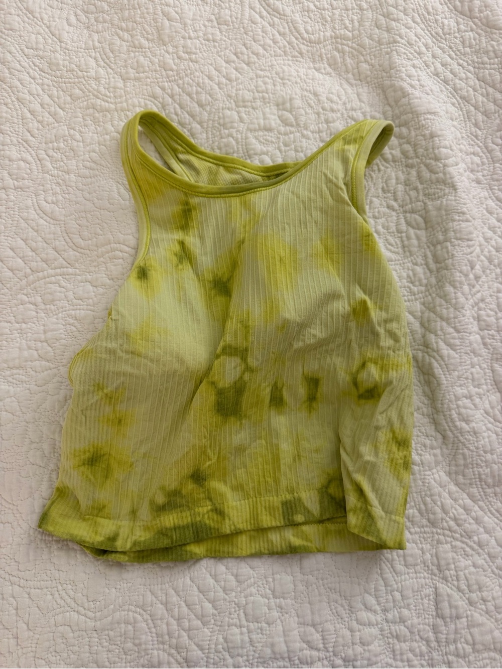 lululemon athletica Lime Green Tie-Dye Ribbed Tank